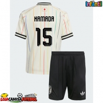 Camisa de Futebol Japão Daichi Kamada #15 Equipamento Secundário Infantil Mundo 2026 Manga Curta (+ Calças curtas)